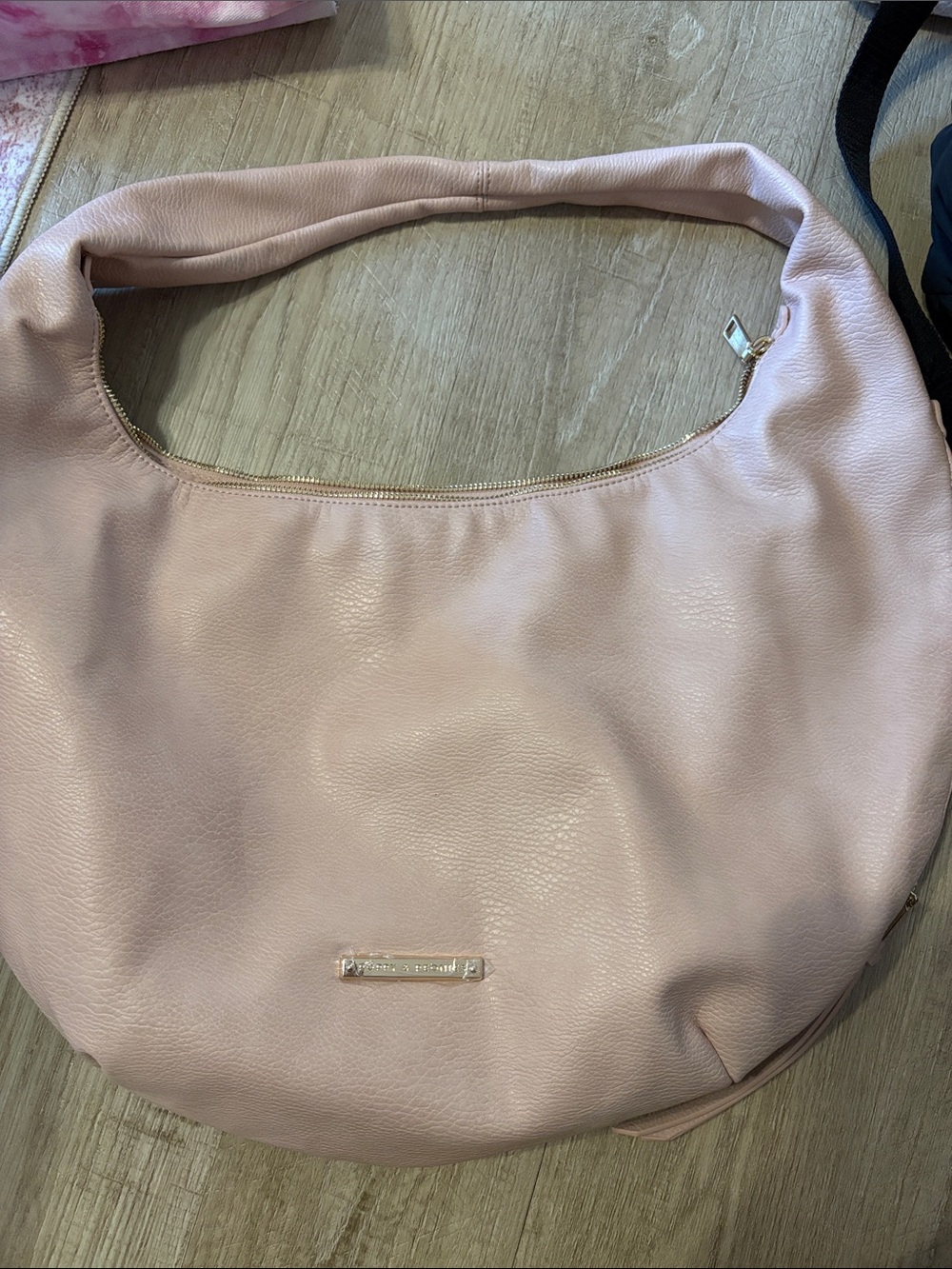 Poppie & Peonies Pale Pink Hobo Shoulder Bag